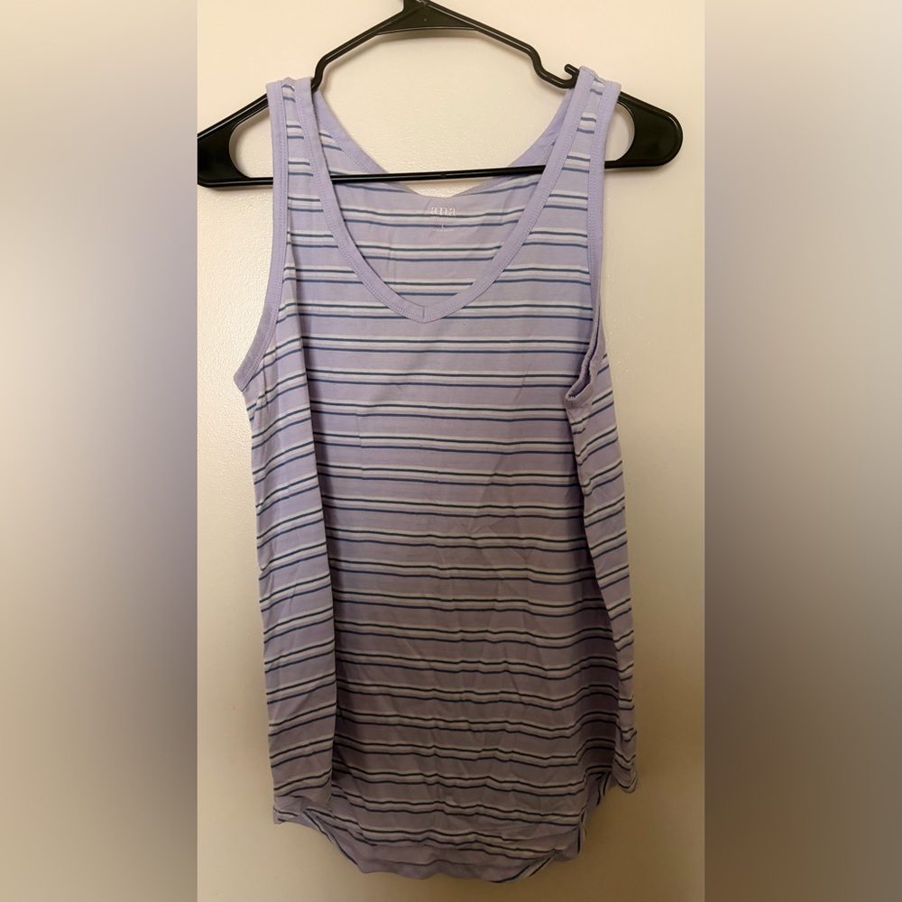 a.n.a Lavender Striped Tank Top